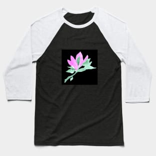 flower, floral, black, plant, ecology, environment, nature, natural, watercolor, art, painted, hand-drawn Baseball T-Shirt